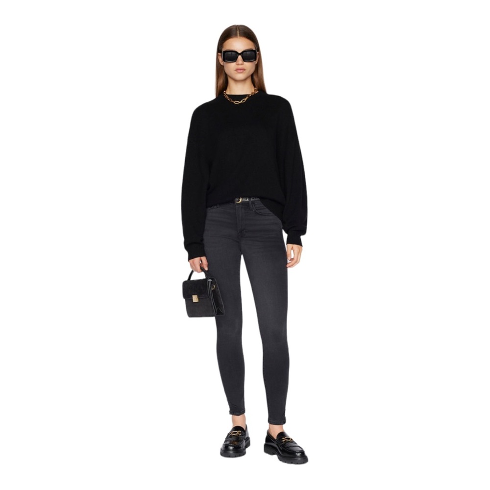 NWT FRAME Women’s Le High Skinny Jean in Billups Chewed Black 24
